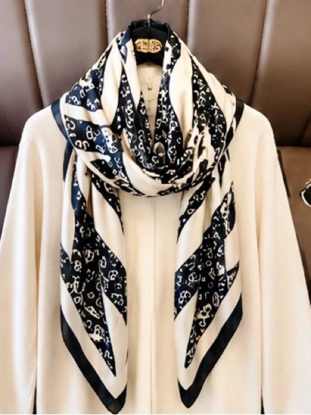 Luxury Silk Feel Scarf Shawl Wrap 180 x 90 cm | Elegant Oversized Fashion Scarf